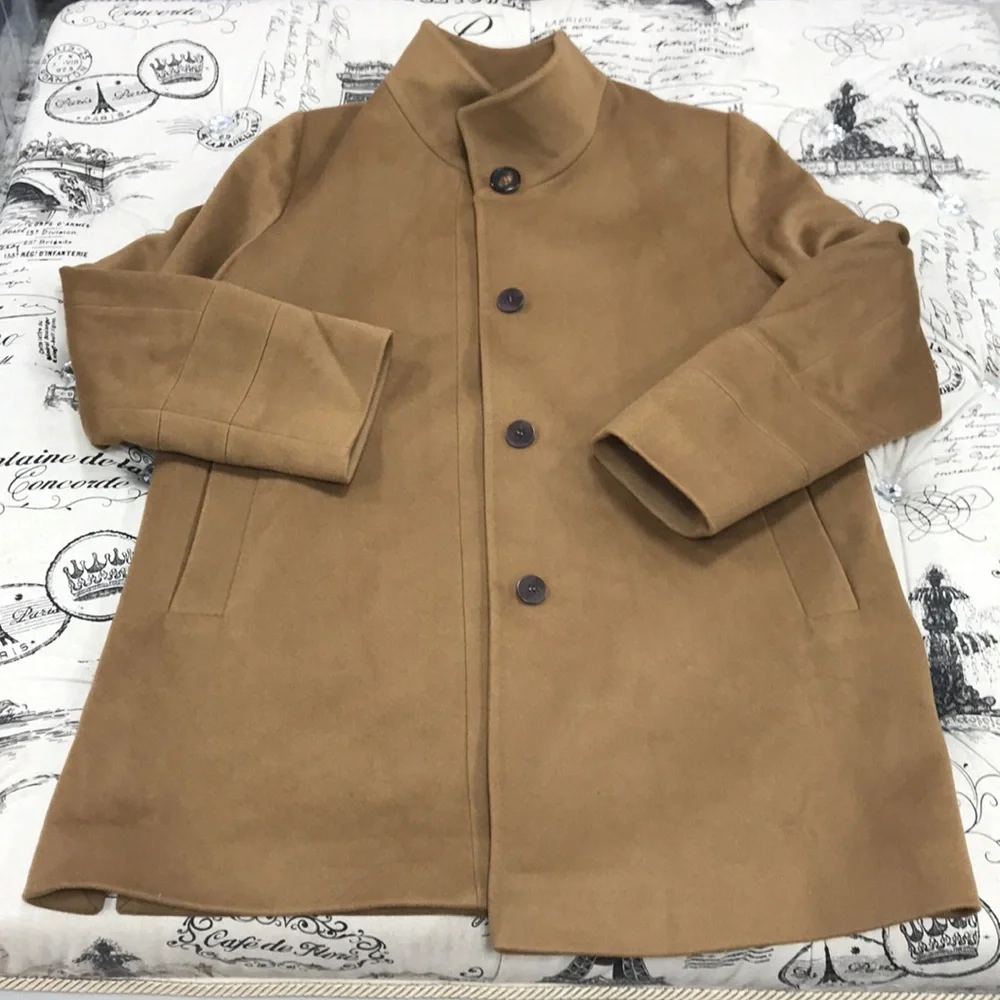 Fleurette Stand Collar Wool Car Coat - Picture 6 of 12